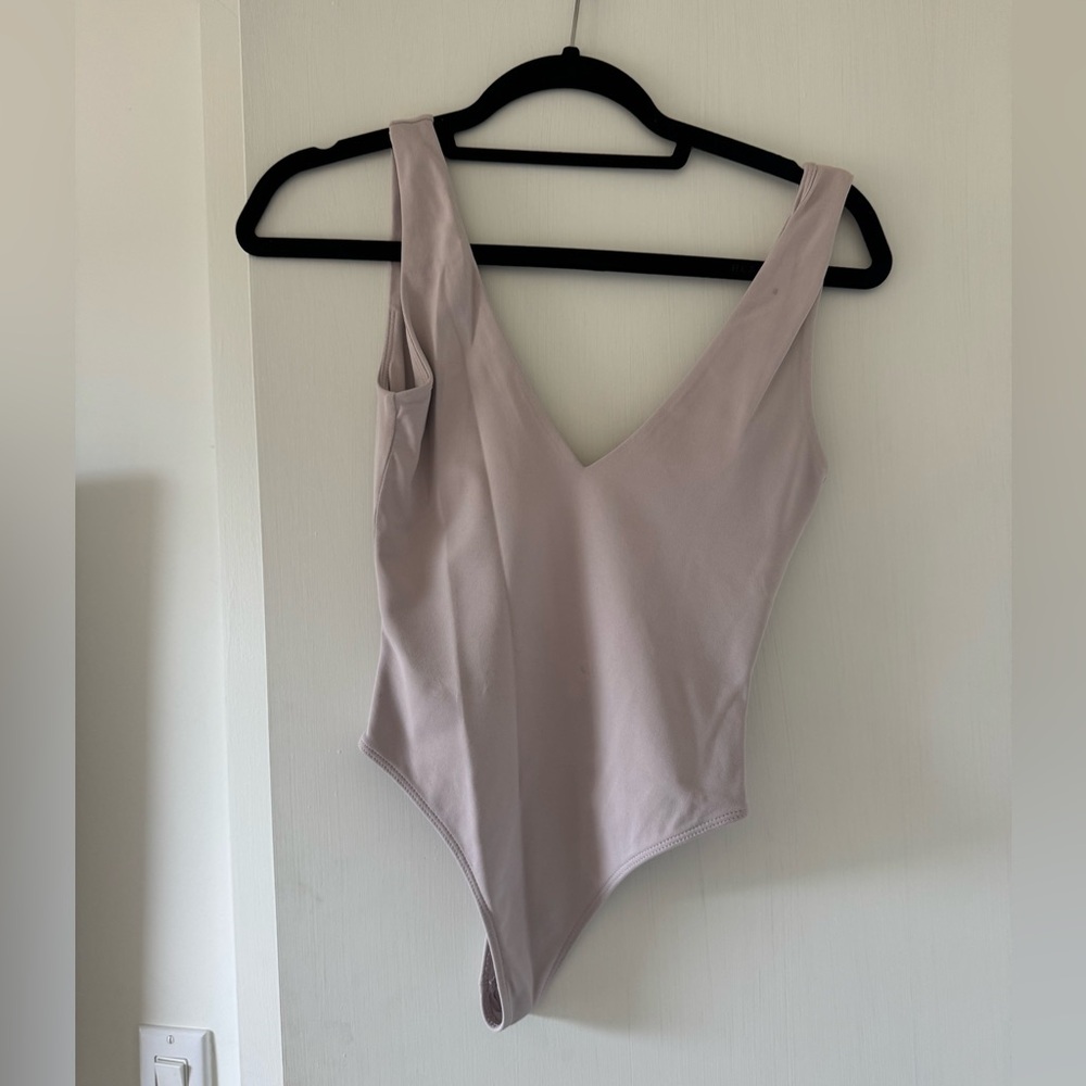 Babaton Purple V-neckk Bodysuit